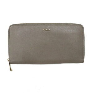 Furla Zip Around Wallet Greige Leather